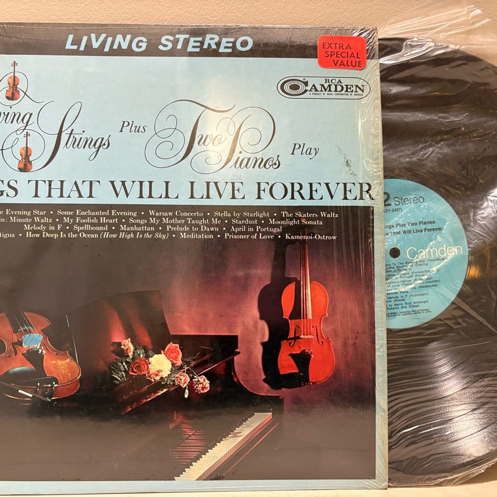 Living Strings Plus Two Pianos Play "Songs That Will Live Forever" Vinyl Record